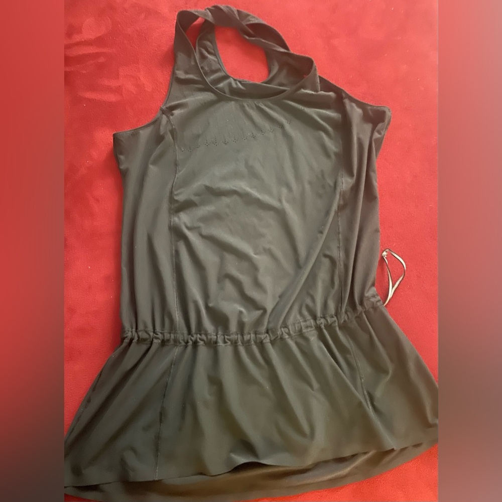 Lululemon Black Drawstring Waist Racerback Athletic Tank Top 6